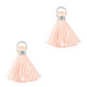 Mini Tassel 2cm - Silver-peachy rose